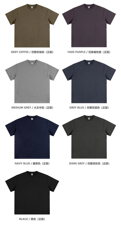 ZODF 2024 Heavy-Weight 345gsm Basic Solid T-Shirts For Men Unisex Women Summer Loose 100% Cotton T Shirt Brand Clothes HY0771