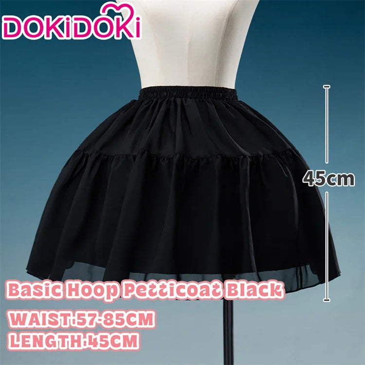 IN STOCK Underskirt Petticoats Bustle Cosplay Props DokiDoki Halloween Skirt Dress Petticoats Long Short White Black Bustle