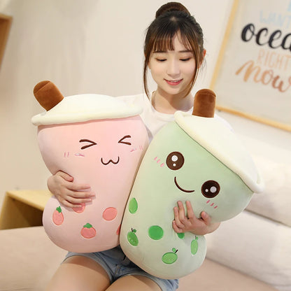 24/50cm Kawaii Family Milk Bubble Tea Cup Plush Toy Cute Animal Peluche Fruits Flavor Drink Shaped Hug Pillow Kids Home Decor