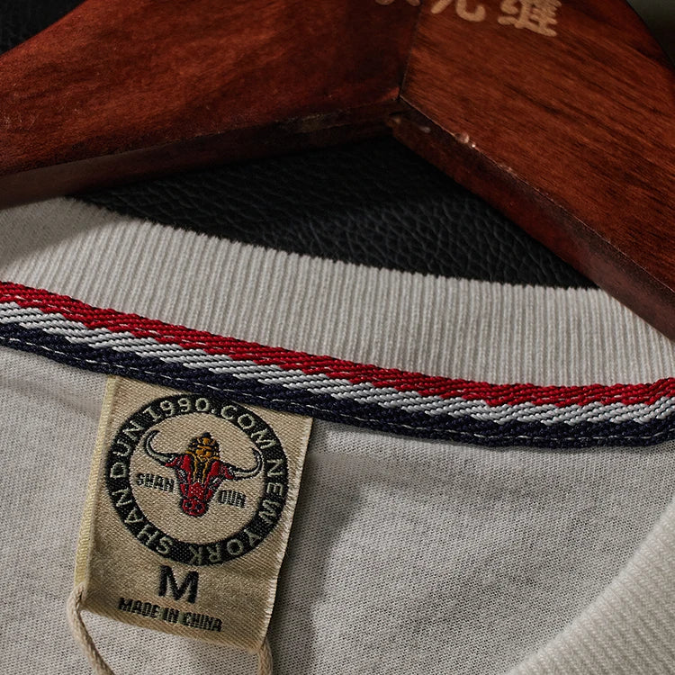 Summer New American Retro Short-sleeved O-neck Eagle Printed T-shirt Men's Fashion Simple 100% Cotton Washed Casual Sport Tops