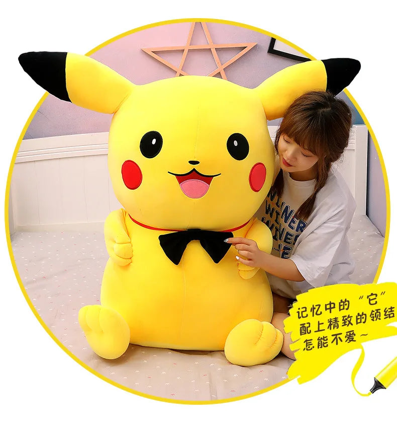 40/50/60/80/100CM Big Size Pokemon Pikachu  Plush Toy Kawaii Stuffed Cartoon Anime Comfortable Soft Doll Christmas Plushies Gift