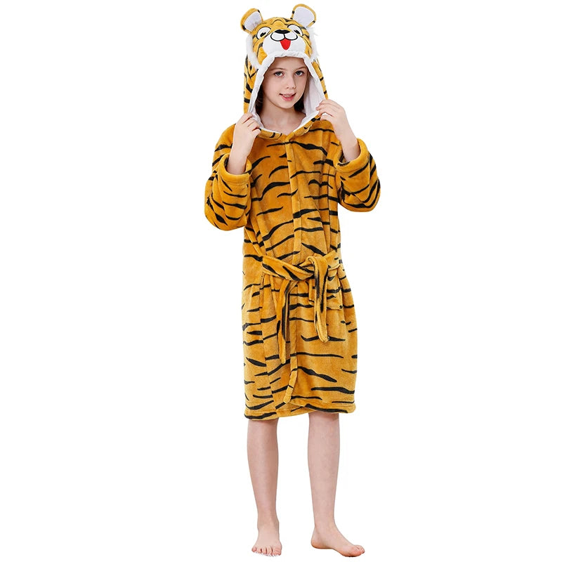 Kids Bath Robe Boys Clothes 2025 Winter Pajamas Warm Child Loungewear Toddler Girls Bathrobe 3 to 4 5 6 7 8 9 10 11 12 13 Years