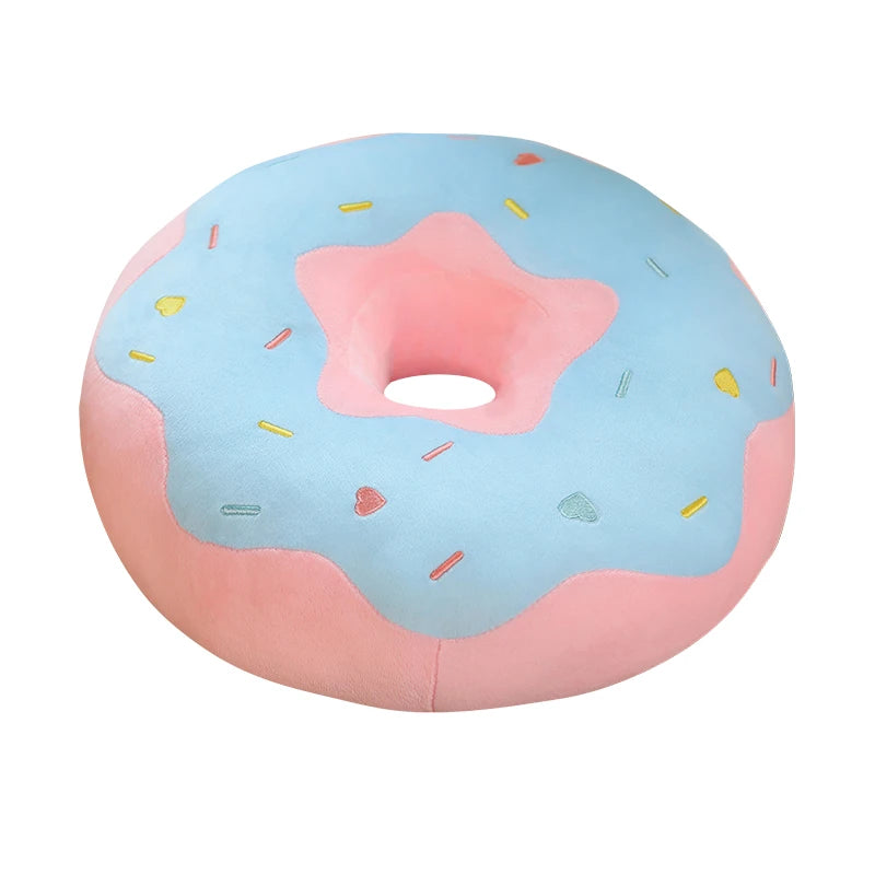 ZU 38cm Sweet Buns Donut Soft Toy Stuffed Cream Doughnut Plush Pillow Simulation Food Sofa Chair Cushion Kids Girl Gift