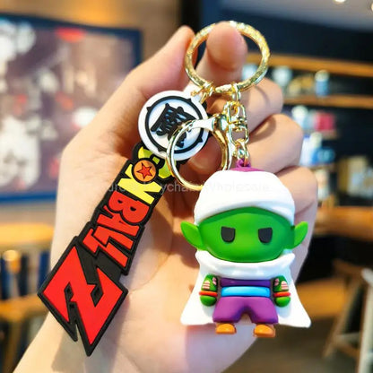 Kawaii Anime Dragon Ball Keychain Z Super Saiyan Son Goku Bulma Broly Piccolo Majin Buu Series Car Pendant Keyring Toys Gifts