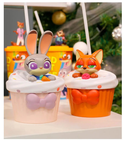 【HOT】Zootopia 2 Disney Movie Shaped Water Cup Nick Judy Cartoon Styled Cups With Crossbody Strap Kawaii Birthday Girl Boy Gifts