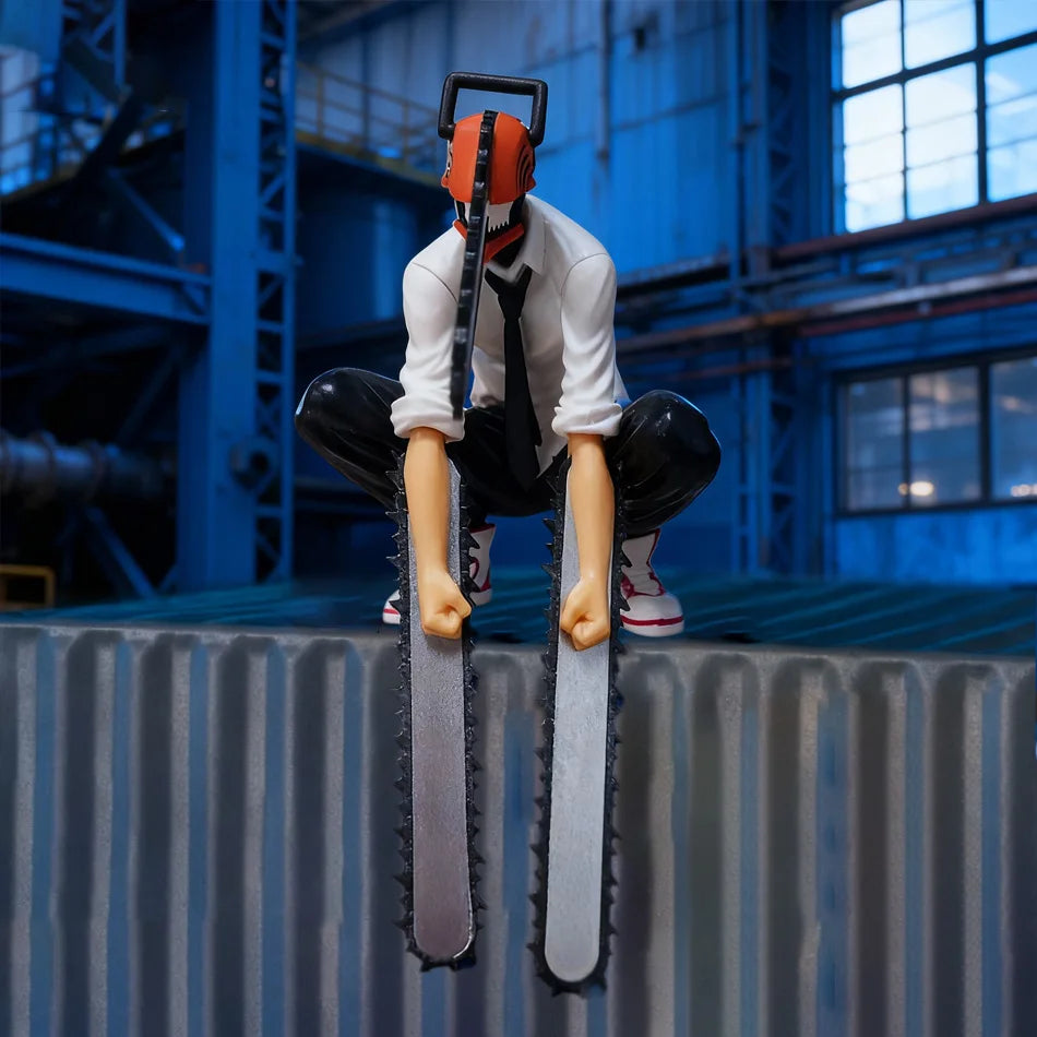 Viral Chainsaw Man Denji Collectible Figure - Car & Room Dual-Use Decoration, Poseable Doll, Christmas & New Year Holiday