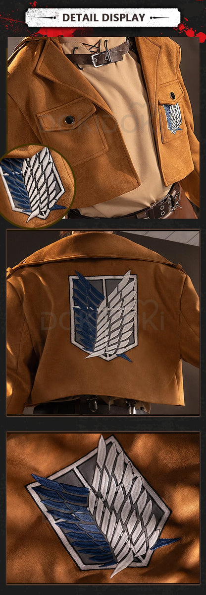 IN STOCK Erenn Mikasaa Levii Hangee Arminn Cosplay Costume Anime【S-3XL】DokiDoki-R Women Men Leather Plus size