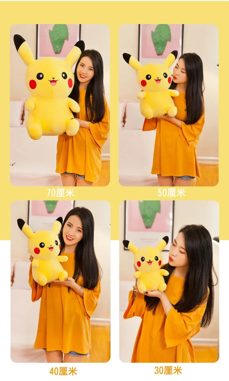 25/30/40/70CM Big Size Pokemon Pikachu Plush Cartoon Animal Stuffed Toys Kawaii Ornament Cushion Plushies Children Toy Gift