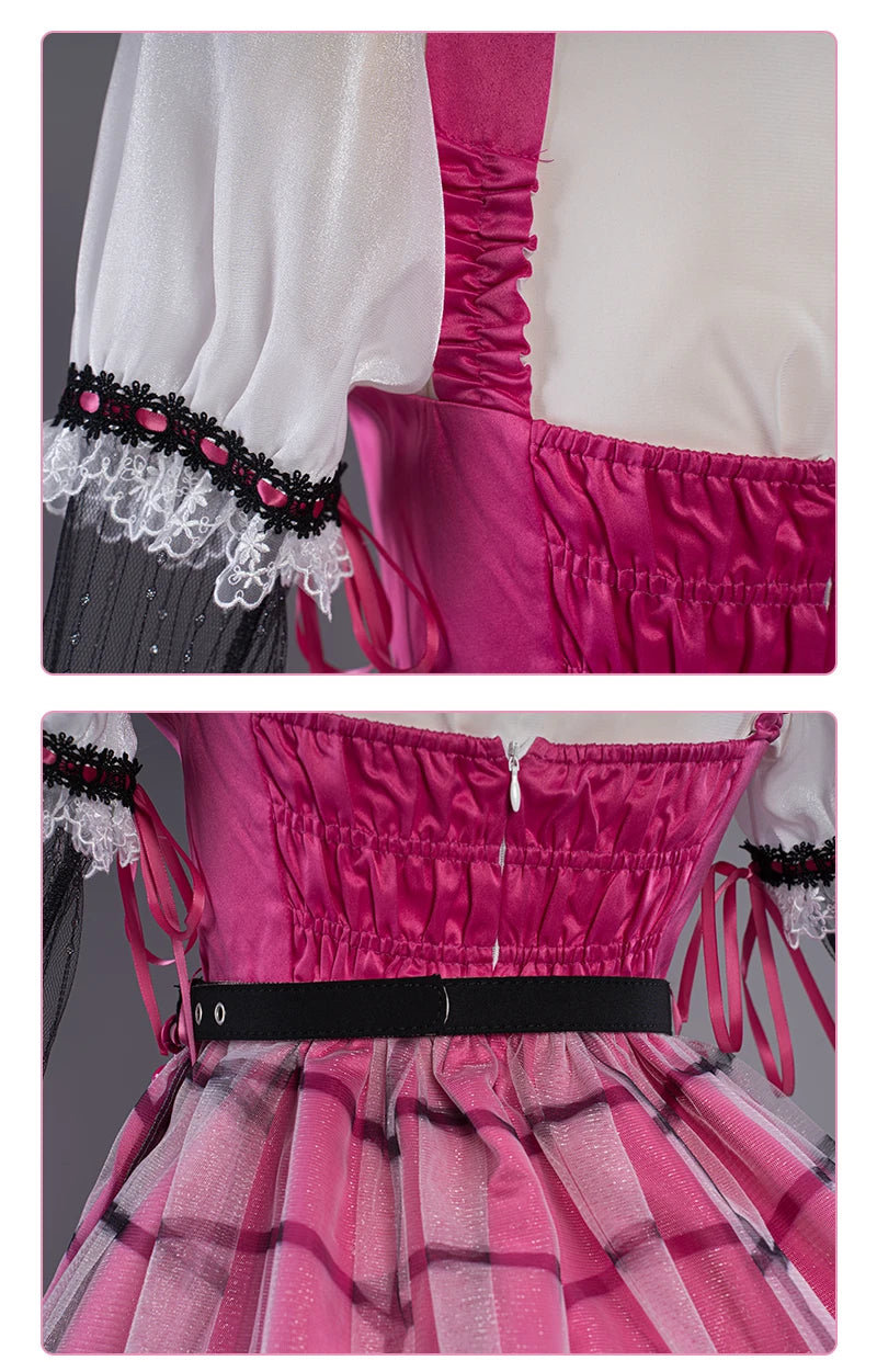 IN STOCK UWOWO Draculauraa Cosplay Costume Pink Suit Vampiree Female Little Devil Cosplay With Cape Hat Halloween Costumes Top