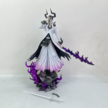 31-33cm Bleach Ichigo Figure Hollow White Horned & Mugetsu Form PVC Anime Peripheral Desktop Decor Collectible Statue Fan Gift