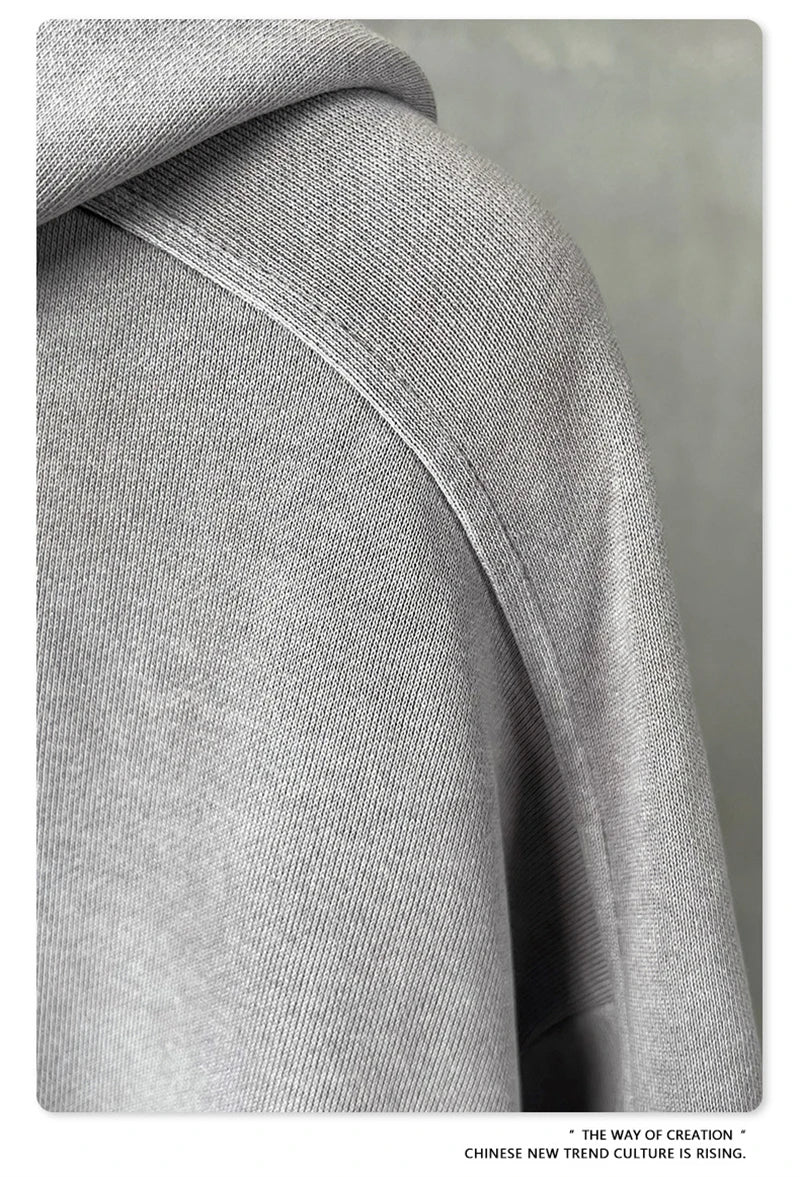 ZODF Retro Winter 370gsm Monkey Washed Hoodies For Man Unisex Oversized Off Shoulder 100% Cotton Hooded Coats Pullovers HY1136