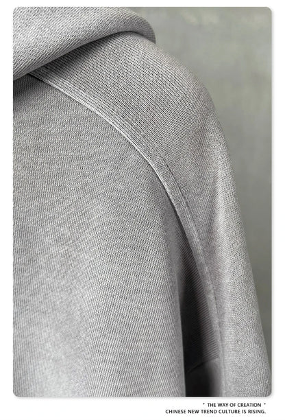 ZODF Retro Winter 370gsm Monkey Washed Hoodies For Man Unisex Oversized Off Shoulder 100% Cotton Hooded Coats Pullovers HY1136