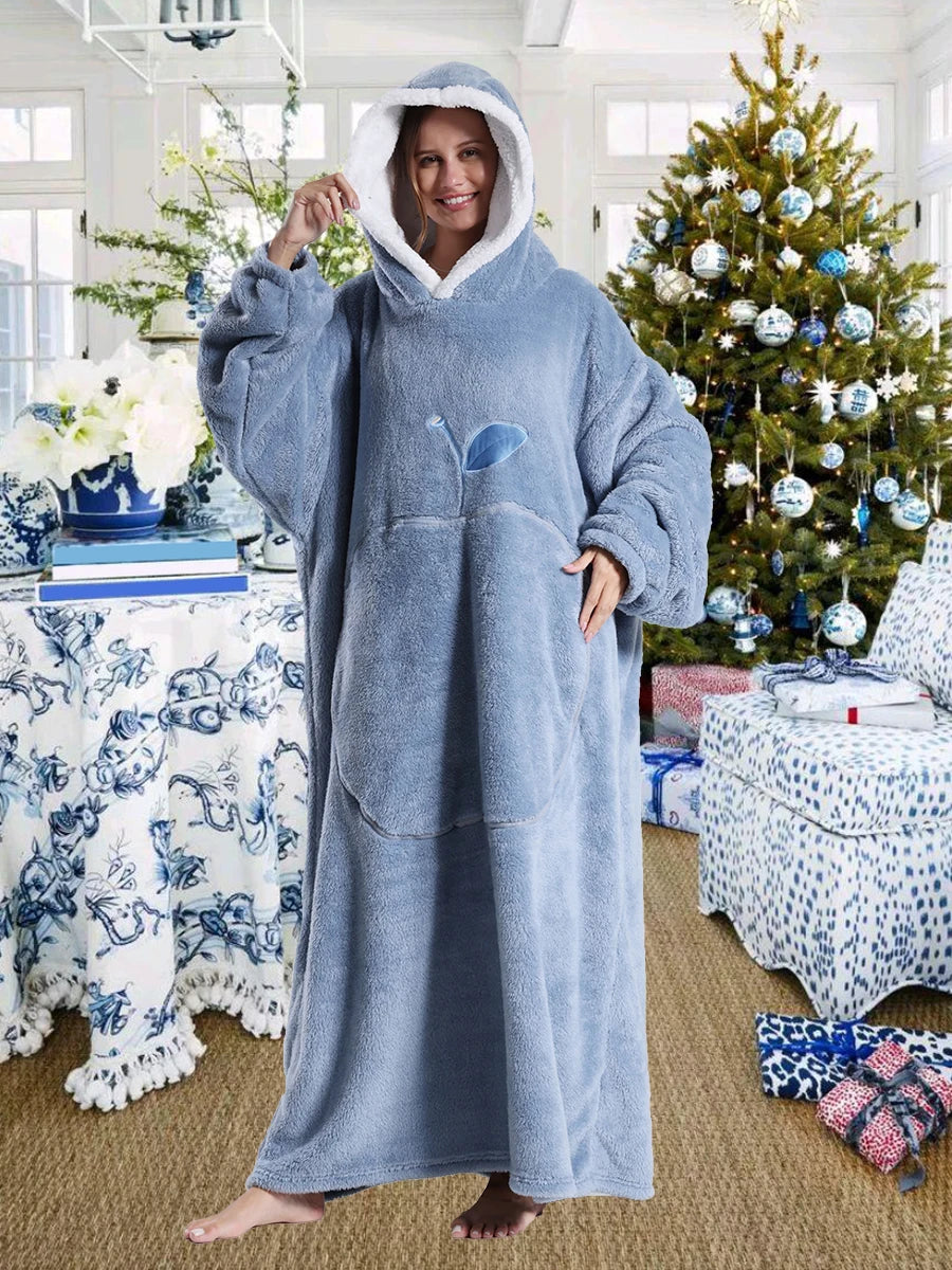 Women Hoodies Autumn Winter Extra Long Oversized Loungewear Clothes Couple Hoody Pajamas Warm Blanket Hoodie Plush Men Homewear