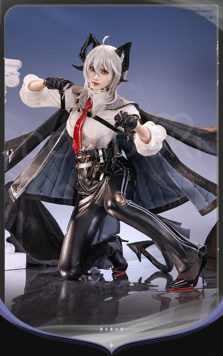 IN STOCK Zani Cosplay Costume Game Wuthering Waves DokiDoki-SR Women Costume Zani Cosplay Wig Metal Accessories Halloween