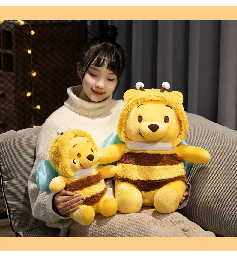50cm Genuine Disney Bee Winnie The Pooh Plush Toys Pillow Kawaii Anime Bear Stuffed Doll Toys For Children's Birthday Xmas Gifts