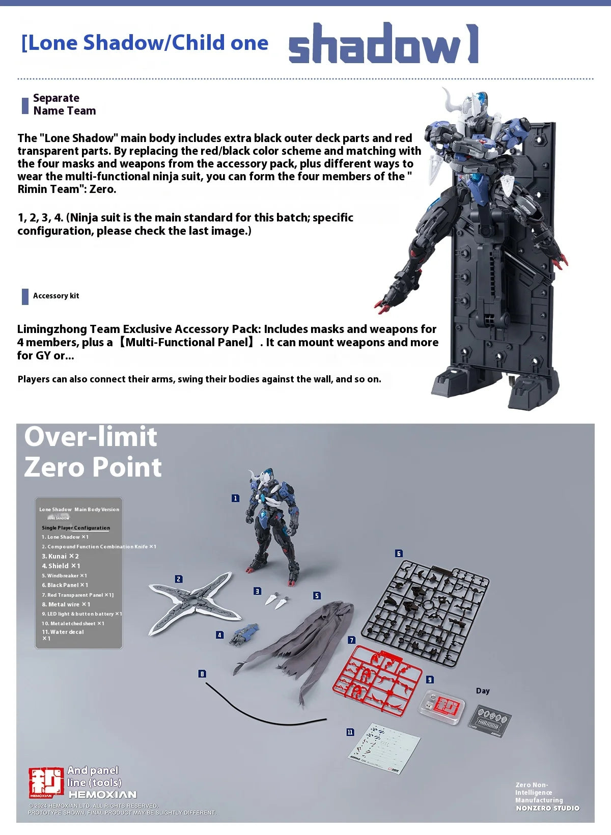 Zero Limitless Series Lone Shadow 1/10 Scale ABS Model Kit