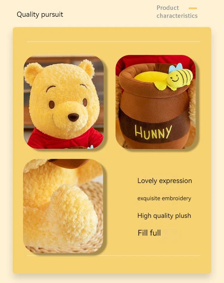 35-55cm Anime Honey Jar Winnie The Pooh Soft Plush Toys Pooh Bear Stuffed Animal Dolls Children Kids Kawaii Birthday Gift