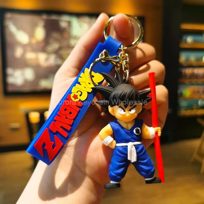 Anime Dragon Ball Keychain Z Super Saiyan Son Goku Bulma Broly Piccolo Majin Buu Series Car Pendant Children Keyring Toys Gifts