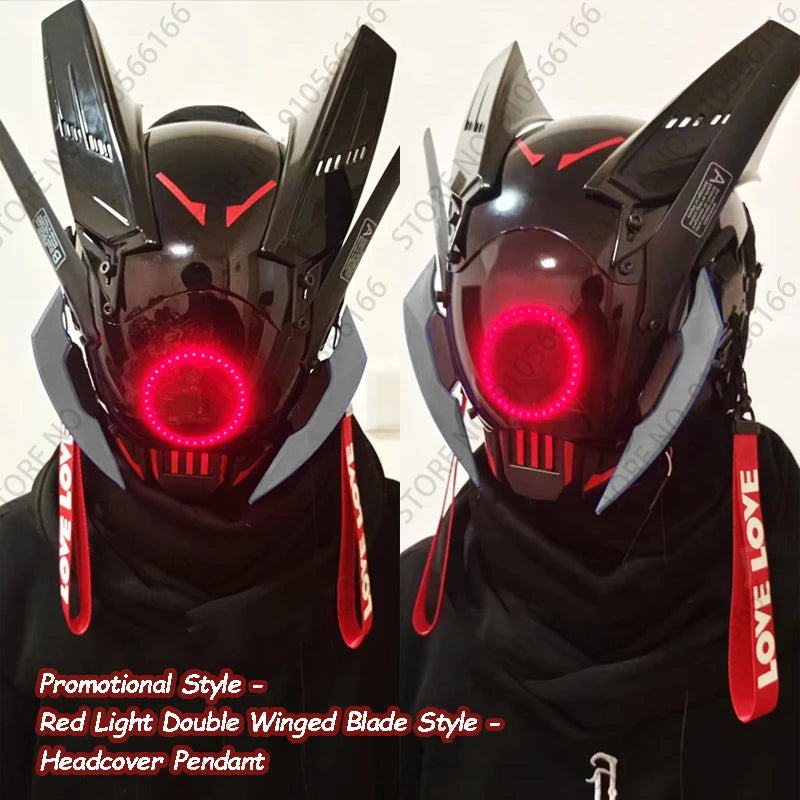 Cyberpunk App Mask Light Up Rolling Subtitles Screen Mask Cos Mech Technology Sense Mobile Phone Control Helmet Role Play