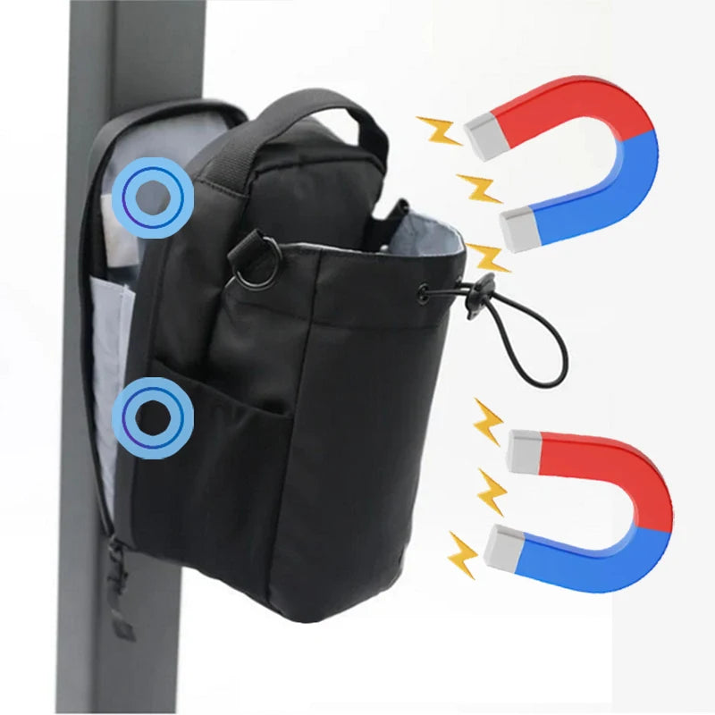 Magnetic Gym Bag Large Capacity with Phone Pocket Portable Water Bottle Pouch Accessories Organizer - 2 magnet