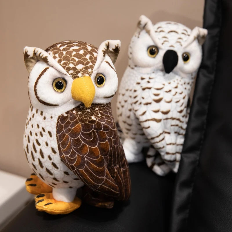 Simulation Owl Plush Toys Soft Stuffed Lifelike Owl Doll Pretty Desktop Pets Funny Children Performance Game Props Birthday Gift