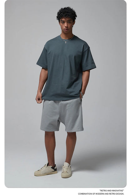 ZODF New Spring Summer Men 305gsm Cotton T Shirts Unisex Heavy Weight Oversized FG Noshrink Basic Solid T-Shirt Tees HY0165