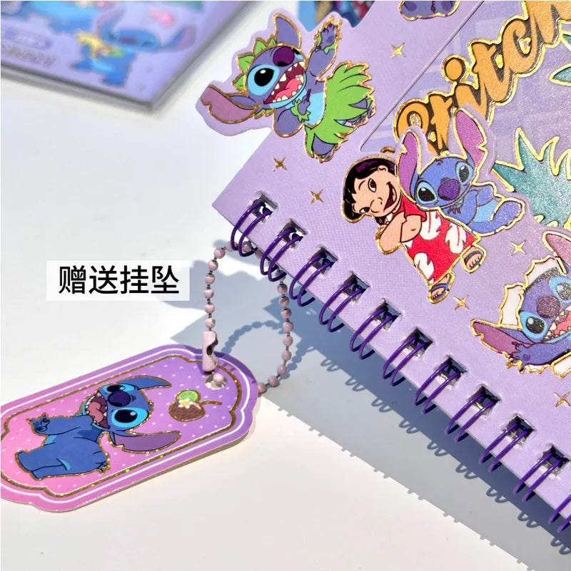 24pcs New Disney Stitch Cartoon Cute Handbag Coil Book Sticker Combination Book 27 Material Books Children'S Diy Handbag Gifts