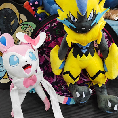 70cm Pokemon Lucario Large Plush Toys Greninja Zeraora Cinderace Glaceon Stuffed Giant Pokémon Eevee Anime Kids Christmas Gift