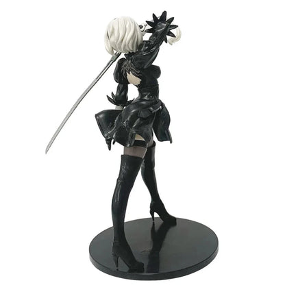 Hot 18CM Yorha 2B Black and White Series Anime Figure PVC Collectible Action Figures Model Doll Statuette Gift