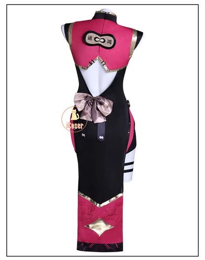 Zenless Zone Zero Sweety Cosplay Costume Wig Cheongsam Uniform Headwear Sunglasses Yum Cha Sin Halloween for Women Girls iCoser