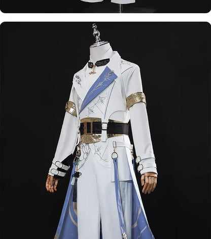 Love and Deepspace Xavier Lumiere Cosplay Costume Wig Shimmering Moonlight Uniform Earrings Halloween Party Women Men Carnival