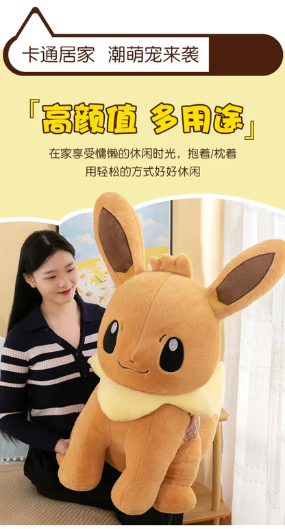 45/55/75CM Big Size Pokemon Eevee Plushies Kawaii Cartoon Anime Plush Soft Pillow Doll Stuffed Plushies Ornament Children's Gift