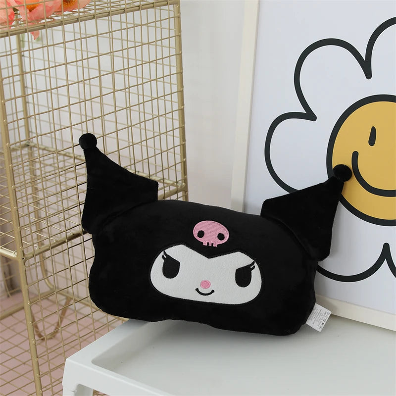 Kuromi My Melody Pillow Stuffed Anime Kuromi Car Headrest Safety Seat Belt Cover Cushion Cartoon Car Decoration Girl Gifts