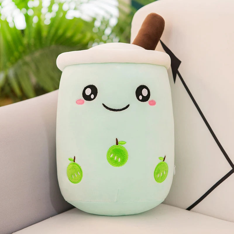 Bubble Tea Boba Plushie Kawaii Room Decor Plush Toy Stuffed Ice Cream Food Milk Tea Soft Hug Cushion Birthday Gift for Kids