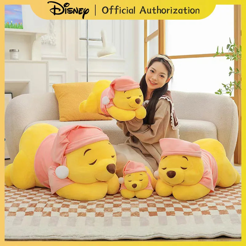 35CM-80CM New Disney Winnie The Pooh Plush Toy Cute Cartoon Bear Stuffed Doll Soft Anime Pillow Kawaii Souvenir Birthday Gift