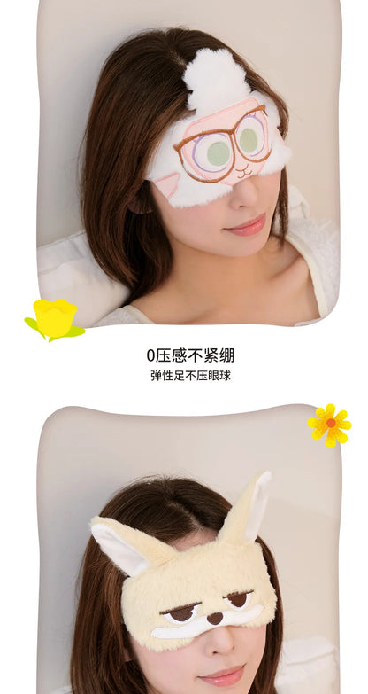 Disney Children's Plush Eye Mask Zootopia Cartoon Design Sleep Sunscreen Napping Mask for Students Cute And Crazy Gift