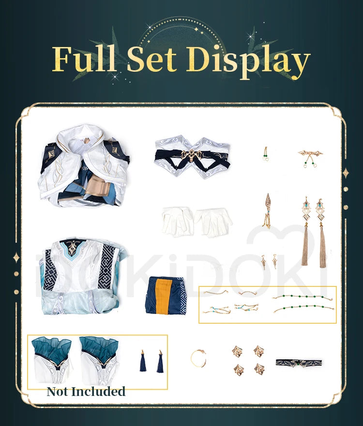 Flowing Clouds Embrace Breeze Heroine Cosplay Costume Game Love and Deepspace DokiDoki-R Women White Dress Lishen Zayne Cosplay