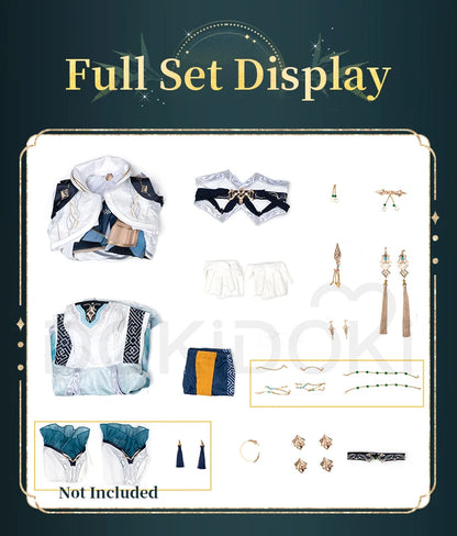 Flowing Clouds Embrace Breeze Heroine Cosplay Costume Game Love and Deepspace DokiDoki-R Women White Dress Lishen Zayne Cosplay