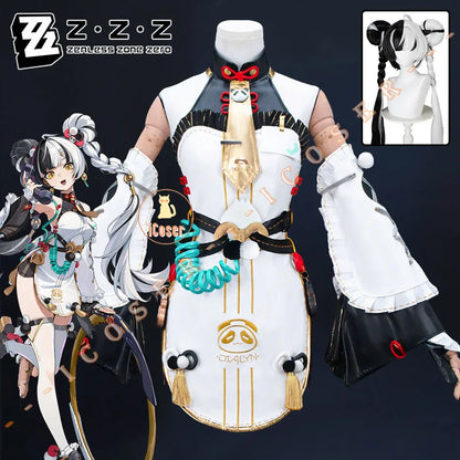 Dialyn Cosplay Costume Wig Zenless Zone Zero Uniform Earrings Headwear Telephone Prop Halloween Party Carnival for Women Girls