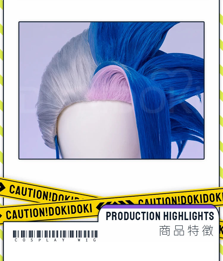 IN STOCK Guinevere Olivia Wig Anime Cosplay DokiDoki Blue Hair Knights Cosplay Double Buns Hight Heat Resistant Free Wig Cap