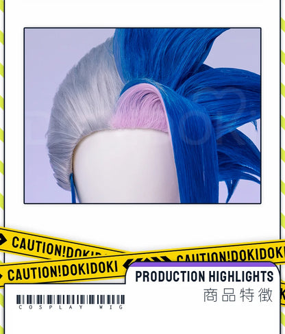 IN STOCK Guinevere Olivia Wig Anime Cosplay DokiDoki Blue Hair Knights Cosplay Double Buns Hight Heat Resistant Free Wig Cap