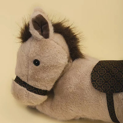 New Arrival Cute Saddle Pony Plushies Stuffed Animal Brown Horse Racehorse Soft Toys Birthday Xmas New Year Gift