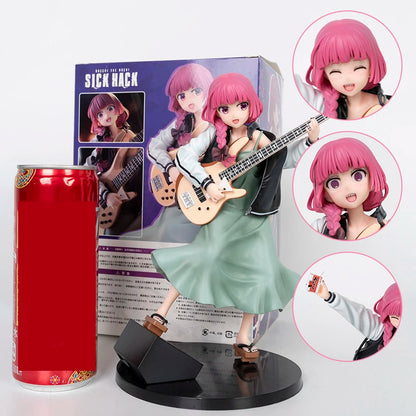 In Stock Kikuri Hiroi Anime Figure BOCCHI THE ROCK! Bassist Kikuri Hiroi Figure 3 Faces PVC Statue Collection Model OrnamentGift
