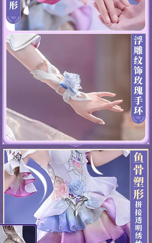 Honkai Star Rail Cyrene Cosplay Costume Wig Dress Headwear New Skin Outfit Elysia Amphoreus Halloween Party for Women Girls Prop