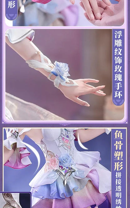 Honkai Star Rail Cyrene Cosplay Costume Wig Dress Headwear New Skin Outfit Elysia Amphoreus Halloween Party for Women Girls Prop