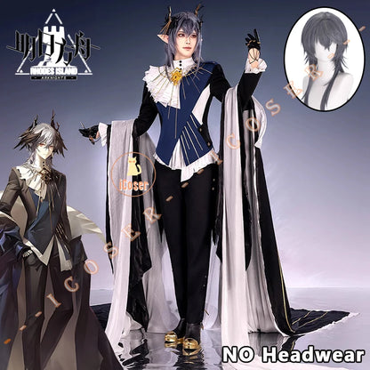 Arknights Aefanyl Logos Cosplay Costume Wig Uniform Earrings Radiant Serenity Ambience Synesthesia Halloween Party for Women Men