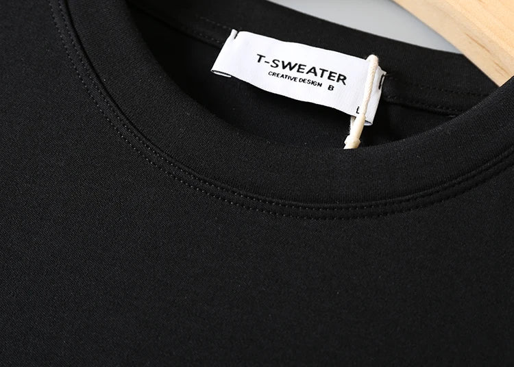 2025 Autumn New American Retro Long Sleeve O-neck Solid Color T-shirt Men's Fashion Simple 95% Cotton Washed Casual Sport Tops