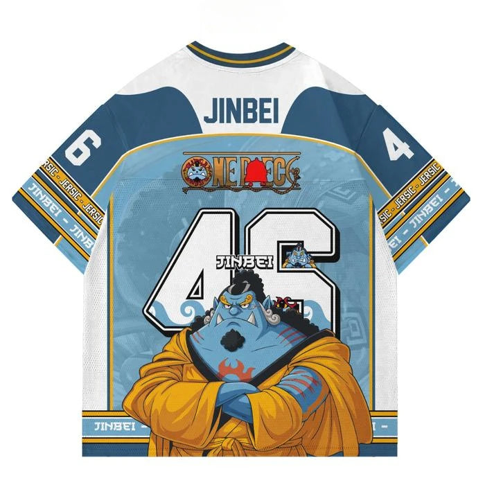 46 Jersey One Piece Jinbe Anime Y2k Korean Style Kpop Baseball Hockey T-shirt Fashion Streetwear Anime Daily Unisex Tops Tees