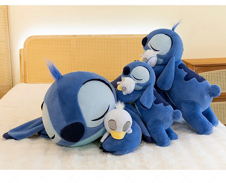 120cm Large Big Size Disney Stitch Holding Duck Anime Plush Stuffed Doll Room Plushies Pillow Ornaments Children's Holiday Gifts