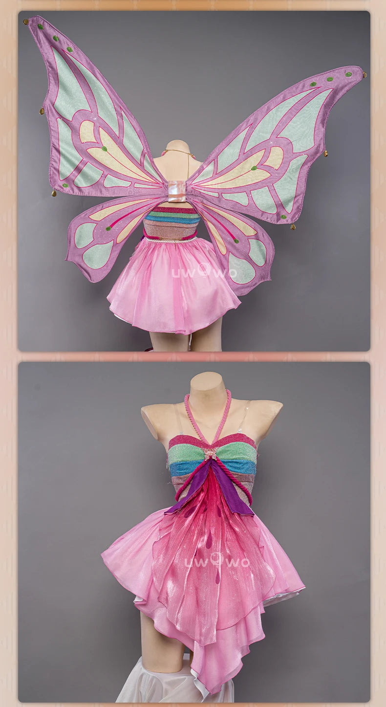 IN STOCK UWOWO Bloomm Enchantixx Flora Cosplay Costume Big Fairy Wings Cosplay Outfit Butterfly Fairy Women Wing